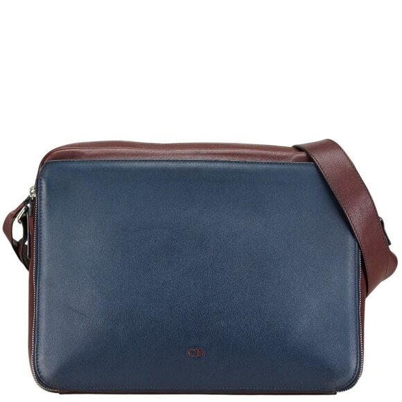 DIOR Navy Leather Shoulder Bag - Picture 1 of 7